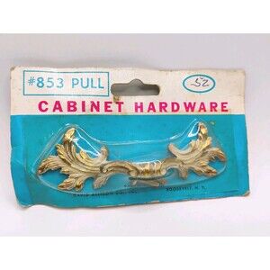 Vintage French Provincial Brass Drawer Pulls #853 #52 White Finish David Allison